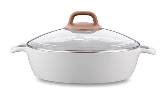 Korkmaz Gusto Cam Kapaklı Seramik 26 cm Karnıyarık Tenceresi