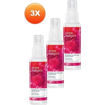 Avon Raspberry Delight Kadın Vücut Spreyi 3x100 ml