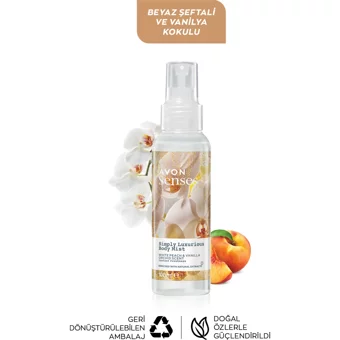 Avon Simply Luxurious Beyaz Şeftali-Vanilya-Orkide Kadın Vücut Spreyi 2x100 ml