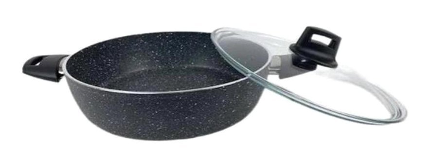 Eda ZK-021 Zetra Cam Kapaklı Granit 22 cm Basık Tencere