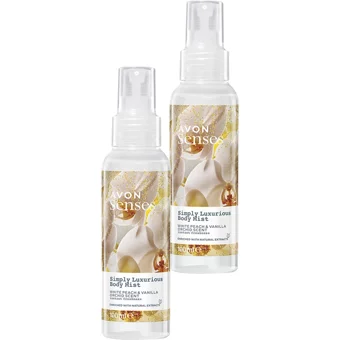 Avon Simply Luxurious Beyaz Şeftali-Vanilya-Orkide Kadın Vücut Spreyi 2x100 ml