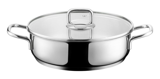Emsan Gourmet İndüksiyonlu Cam Kapaklı Çelik 26 cm Karnıyarık Tenceresi