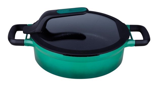 Berghoff Gem Stay Cool Açık Yeşil İndüksiyonlu Cam Kapaklı Alüminyum 26 cm Karnıyarık Tenceresi