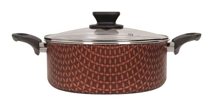 Mehtap Vigano Cam Kapaklı Granit 24 cm Derin Tencere