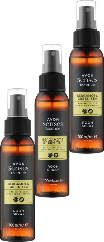 Avon Senses Essence Bergamot - Yeşil Çay Oda Kokusu 3x100 ml