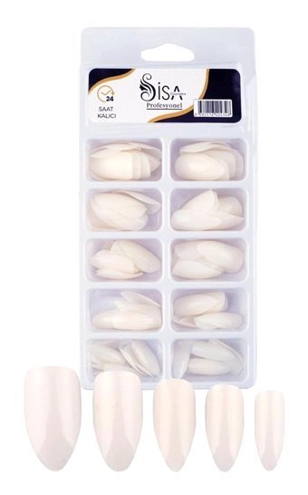 Sisa Cosmetics MAQYA Şeffaf Kendinden Yapışkanlı Beyaz Uzun 100'lü El Takma Tırnak