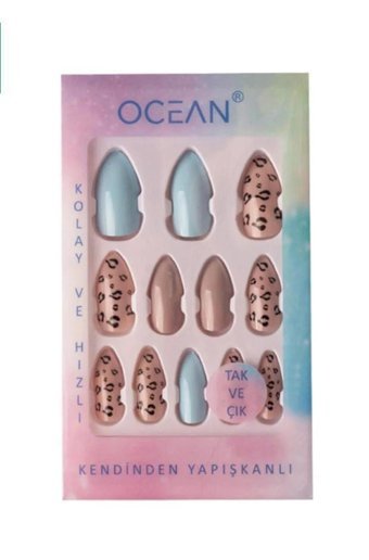 Ocean 796 Kendinden Yapışkanlı Bej Uzun 12'li El Takma Tırnak