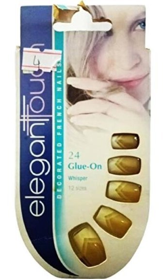 Elegant Touch Decorated Kendinden Yapışkanlı Sarı Uzun 24'lü Badem El Takma Tırnak
