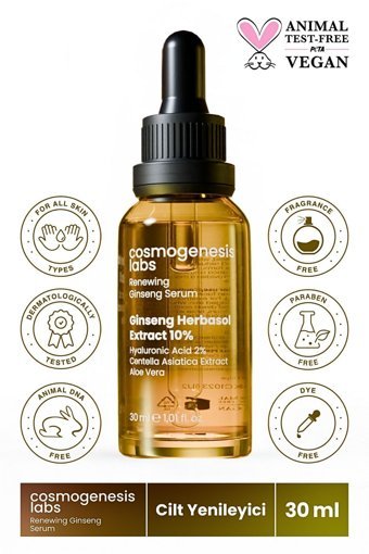 Cosmogenesis Labs Vegan Canlandırıcı Kırışıklık Karşıtı Jel Yüz Serumu 30 ml