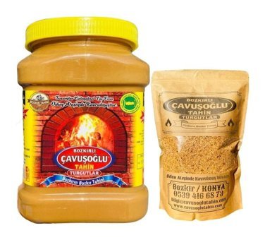 Bozkırlı Çavuşoğlu Çifte Kavrulmuş Kepeksiz Bozkır Tahin 930 gr + Susam