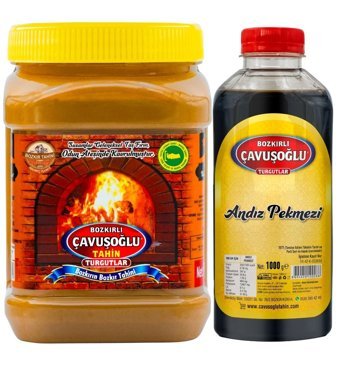 Bozkırlı Çavuşoğlu Çifte Kavrulmuş Glutensiz Kepekli Bozkır Tahin 930 gr +Andız Pekmezi
