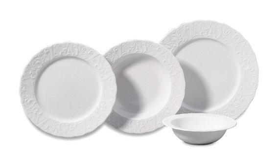 Korkmaz Pera Collection 24 Parça 6 Kişilik Porselen Yuvarlak Yemek Takımı