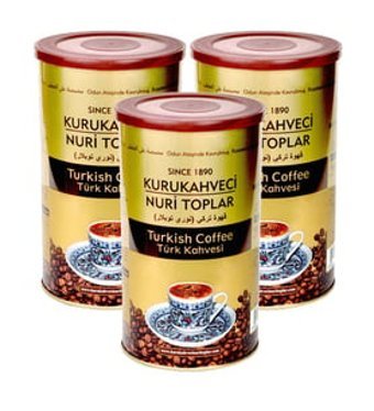 Kurukahveci Nuri Toplar Sade Orta Kavrulmuş Türk Kahvesi 3x250 gr