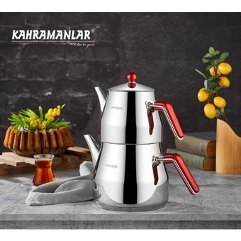 Kahramanlar Prizma Orta Boy Çelik Çaydanlık Gri