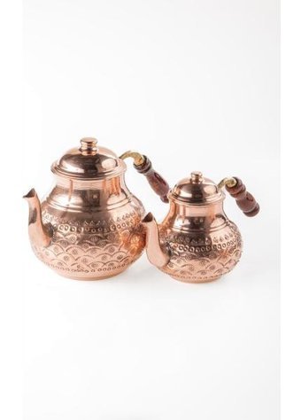Dmt Copper Home Ağır El Işlemeli Bakır Çaydanlık Rose