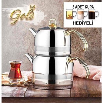 Kahramanlar Mega Boy Çelik Çaydanlık Gri