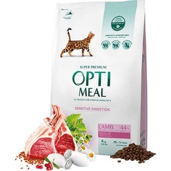 Optimeal Sensitive Digestion Kuzu Etli Tahıllı Yetişkin Kuru Kedi Maması 4 kg