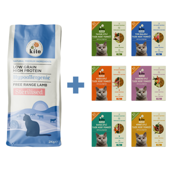 Kito Sterilised Kısırlaştırılmış Düşük Tahıllı Yetişkin Kuru Kedi Maması 2 kg