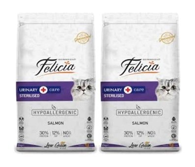 Felicia Sterilised Somonlu Kısırlaştırılmış Az Tahıllı Yetişkin Kuru Kedi Maması 2x2 kg
