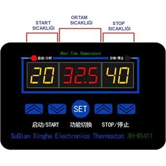 Wmtec XH-W1411 120 Derece 0.3 Derece Hassasiyet Kablosuz Dijital Termostat