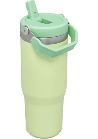 Stanley The IceFlow Flip Straw Paslanmaz Çelik 890 ml Bardak Outdoor Pipetli Termos Açık Yeşil