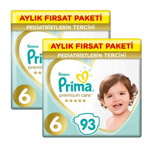 Prima Premium Care 6 Numara Cırtlı Bebek Bezi 2x93'lü