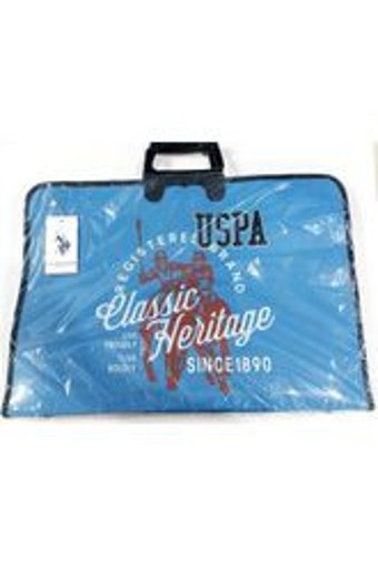 U.S. Polo Assn. Desenli Fermuarlı Mavi Resim Çantası 38x55 cm