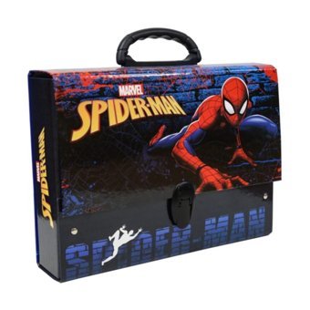 Keskin Color Spiderman Desenli Kırmızı-Siyah Plastik Resim Çantası 7.5x24x32 cm