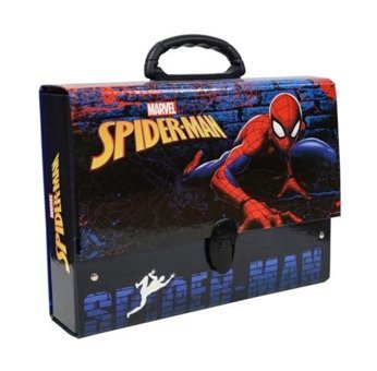 Keskin Color Spiderman Desenli Kırmızı-Siyah Plastik Resim Çantası 7.5x24x32 cm