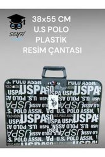 Seyfikirtasiye Desenli Fermuarlı Siyah Plastik Resim Çantası 38x55 cm
