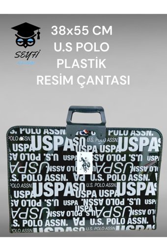 Seyfikirtasiye Desenli Fermuarlı Siyah Plastik Resim Çantası 38x55 cm