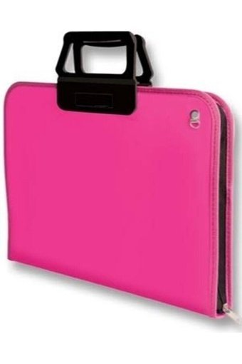Avda Teknik Fermuarlı Pembe Plastik Resim Çantası 37x54 cm