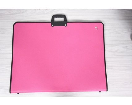 Gebzeli Fermuarlı Pembe Deri Resim Çantası 55x75 cm