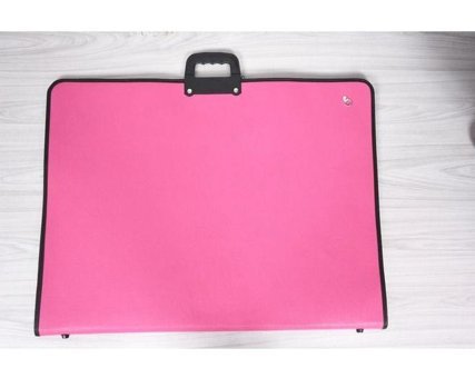 Gebzeli Fermuarlı Pembe Deri Resim Çantası 55x75 cm