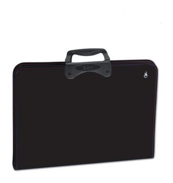Abka Teknik Fermuarlı Siyah Kumaş Resim Çantası 55x75 cm