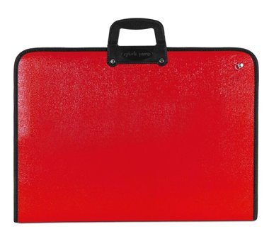 Gözde Proje Fermuarlı Kırmızı Deri Resim Çantası 40x55 cm
