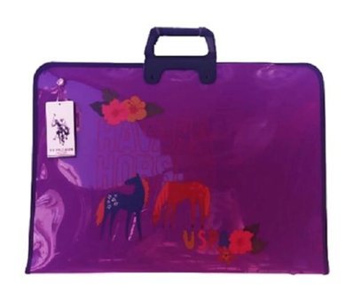 Polo Desenli Fermuarlı Mor Resim Çantası 35x50 cm