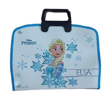 Abka Frozen Desenli Fermuarlı Turuncu Kumaş Resim Çantası 28x32 cm