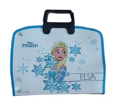 Abka Frozen Desenli Fermuarlı Turuncu Kumaş Resim Çantası 28x32 cm