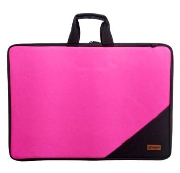 Glanart Fermuarlı Pembe Deri Resim Çantası 35x50 cm