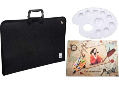 Ofigram Pro Fermuarlı Siyah Plastik Resim Çantası 37x54 cm