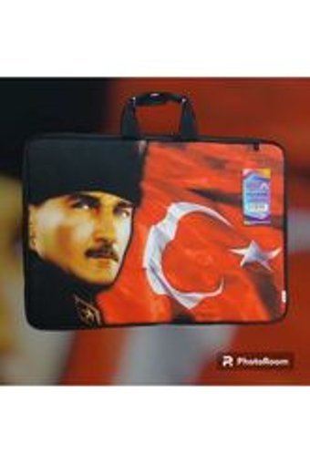 Kağan Çanta Desenli Fermuarlı Kırmızı Resim Çantası 38x55 cm