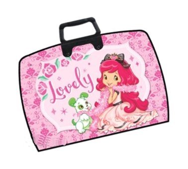 Abka Çilek Kız Fermuarlı Pembe Plastik Resim Çantası 28x38 cm