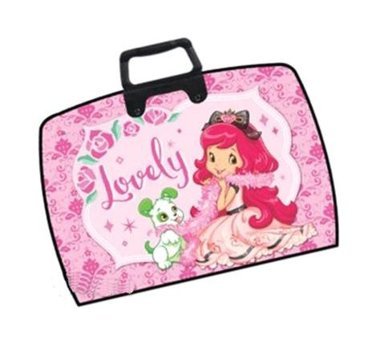 Abka Çilek Kız Fermuarlı Pembe Plastik Resim Çantası 28x38 cm