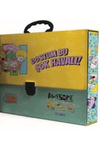 Gıpta Kral Şakir Desenli Turuncu Deri Resim Çantası 25x35 cm