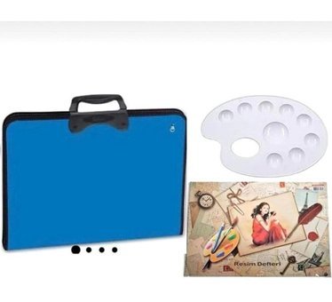 Marla Pro Art Fermuarlı Mavi Plastik Resim Çantası 37x54 cm