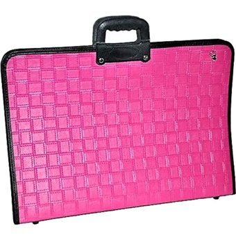 Seyfikirtasiye Teknik Desenli Fermuarlı Pembe Plastik Resim Çantası 38x55 cm