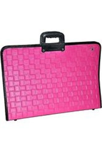Seyfikirtasiye Teknik Desenli Fermuarlı Pembe Plastik Resim Çantası 38x55 cm