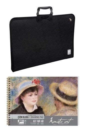 Seyfikirtasiye Fermuarlı Siyah Plastik Resim Çantası 37x54 cm