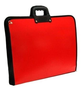 Avda Fermuarlı Kırmızı Plastik Resim Çantası 37x54 cm